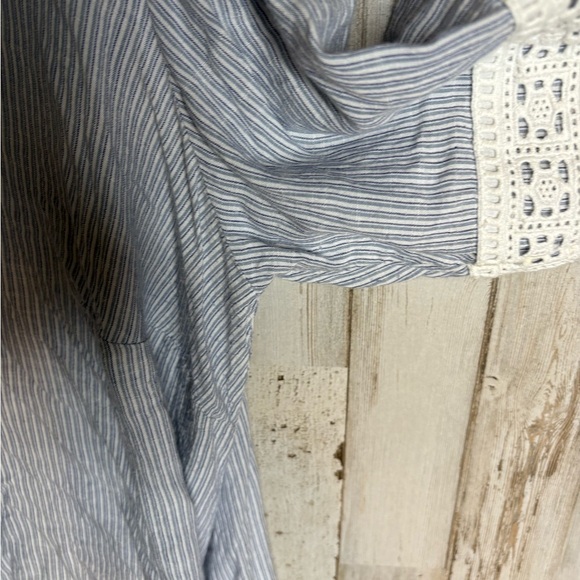 Jessica Simpson Boho Top Women's 1X 100% Cotton Bell Sleeves Stripes - Picture 9 of 15